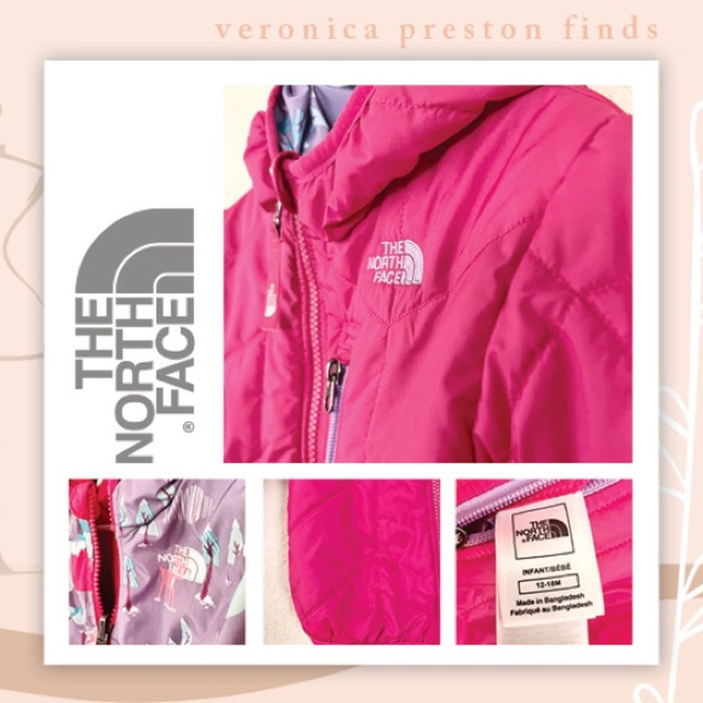 EUC The North Face Toddler Pink Reversible Coat